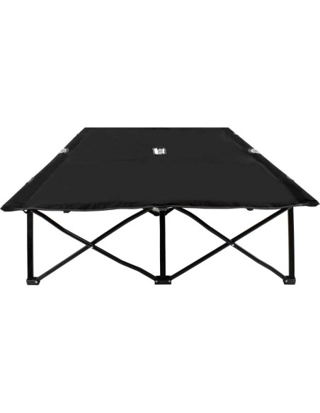 Tumbona Plegable Doble RINDIGOO Acero Negro 240 kg