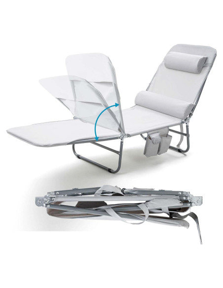Silla Lounge Plegable NIXSCALINO Reclinable 5.23 kg Gris Silla Lounge Plegable NIXSCALINO Reclinable 5.23 kg Gris