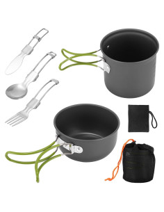 Juego de Cocina Camping SS SUNSBELL - Olla y Utensilios Plegables