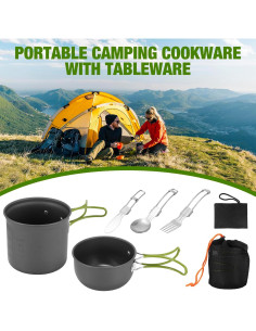 Juego de Cocina Camping SS SUNSBELL - Olla y Utensilios Plegables 2
