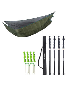 Colchoneta Inferior Doble para Hamaca + Postes Telescópicos Aluminio