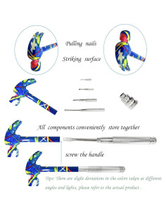 Martillo y destornillador multifuncional LASUND 6 en 1 - Herramienta de mano para camping 2