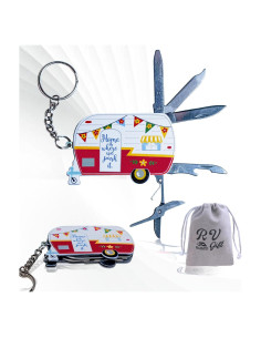 Mini Multiherramienta 5-en-1 Haigoo de Acero Inoxidable Rojo