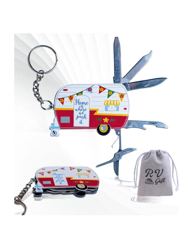 Mini Multiherramienta 5-en-1 Haigoo de Acero Inoxidable Rojo