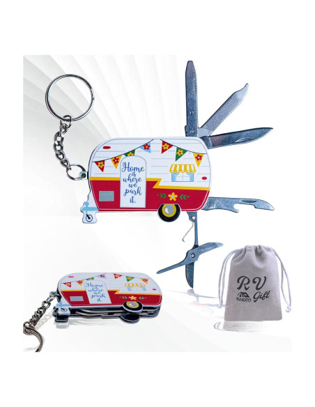 Mini Multiherramienta 5-en-1 Haigoo de Acero Inoxidable Rojo