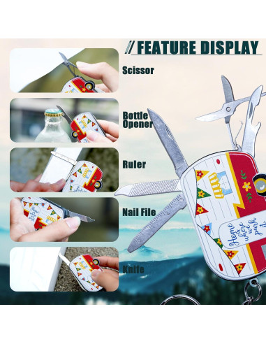 Mini Multiherramienta 5-en-1 Haigoo de Acero Inoxidable Rojo