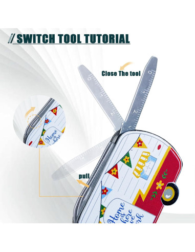 Mini Multiherramienta 5-en-1 Haigoo de Acero Inoxidable Rojo