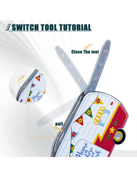 Mini Multiherramienta 5-en-1 Haigoo de Acero Inoxidable Rojo