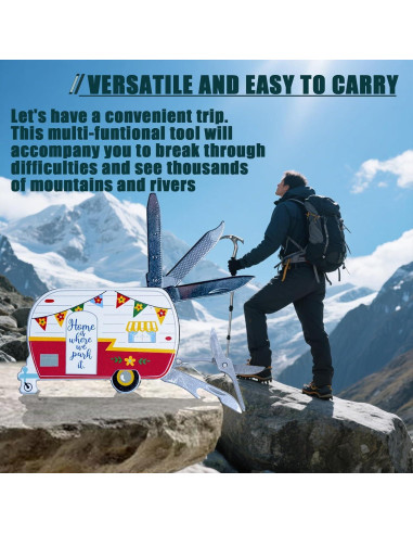 Mini Multiherramienta 5-en-1 Haigoo de Acero Inoxidable Rojo