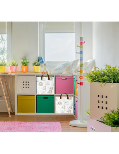 Cesta de Almacenamiento Plegable NTAOHAMPER Elefante Azul 37.8x25.9x24.9 cm