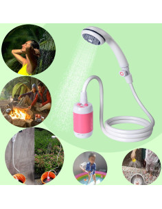 Ducha Portátil Martillo de Hierro Rosa 4800mAh para Camping 2