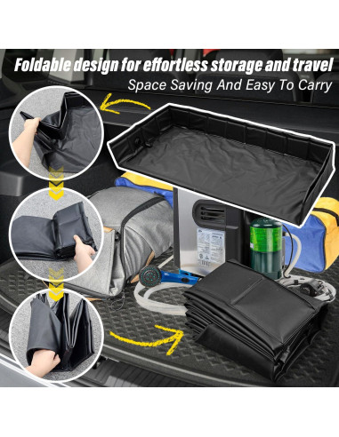 Base de Ducha Portátil Socpuro 104 cm Plegable con Drenaje