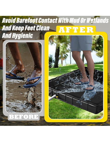 Base de Ducha Portátil Socpuro 104 cm Plegable con Drenaje