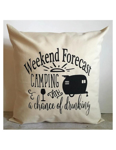 Funda de Cojín Cuadrada FaceYee 45x45 cm Camping Moderno