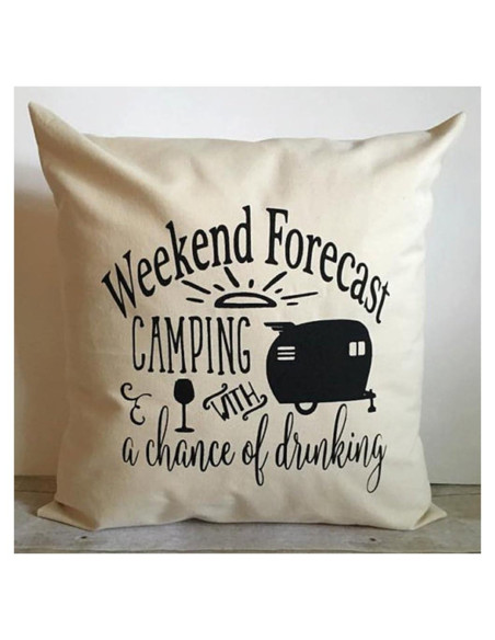 Funda de Cojín Cuadrada FaceYee 45x45 cm Camping Moderno