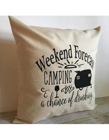 Funda de Cojín Cuadrada FaceYee 45x45 cm Camping Moderno