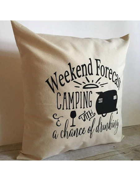 Funda de Cojín Cuadrada FaceYee 45x45 cm Camping Moderno