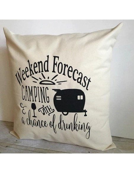 Funda de Cojín Cuadrada FaceYee 45x45 cm Camping Moderno