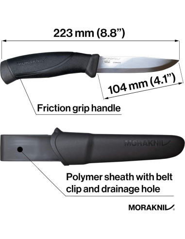 Cuchillo Morakniv Companion de Acero Inoxidable 104 mm Negro
