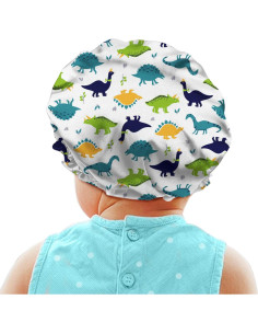 Gorro de dormir Babrukda Kids de satén para niños dinosaurio 2