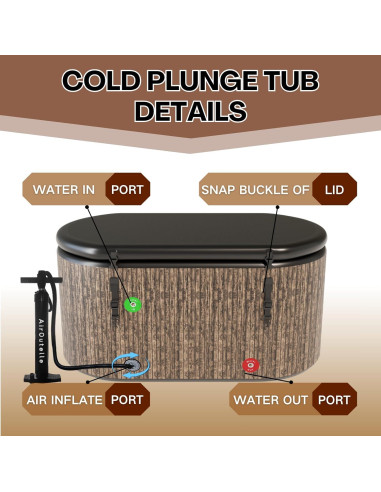 Tina de Inmersión Fría Inflable Airoutelle 818L Portátil