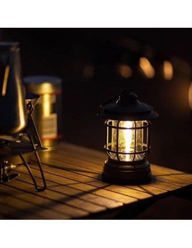 Linterna de Camping LED Bulbright Vintage Retro IP44 16.6x9.6cm