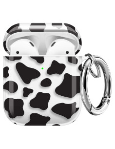 Estuche transparente para AirPods Maxjoy con llavero - Diseño de vaca