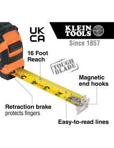 Cinta Métrica Klein Tools 9230 9.14 m Doble Cara con Gancho 2