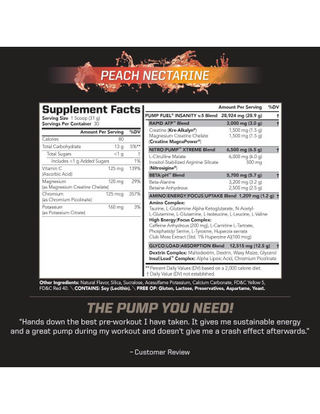 PMD Sports Pump Fuel Ultra Estímulo Medio 30 Porciones Nectarina PMD Sports Pump Fuel Ultra Estímulo Medio 30 Porciones Nectarina