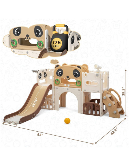 Juego de Escalera y Tobogán 9 en 1 Nyeekoy para Niños