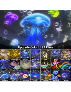 Proyector de Estrellas Youkela CP-SM con 21 Películas y Luz Nocturna 2