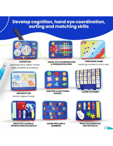 Tablero Ocupado Montessori Tsarasi para Niños 3-5 Años