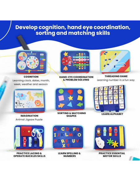 Tablero Ocupado Montessori Tsarasi para Niños 3-5 Años