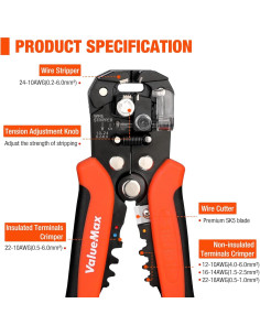 Kit de Herramientas ValueMax 266PCS Pelacables Automático 20.32cm 2