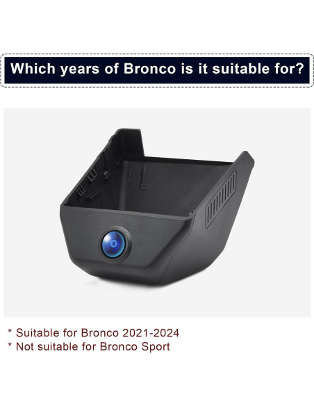 Cámara Dash 4K Mangoal para Ford Bronco 2021-2024, WiFi Cámara Dash 4K Mangoal para Ford Bronco 2021-2024, WiFi
