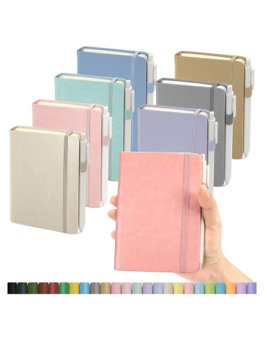 Cuadernos A6 Oucaru 8 Colores Pastel Tapa Dura 40 Hojas