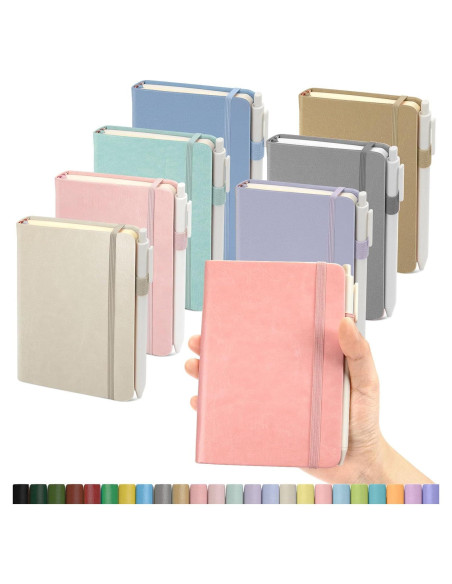 Cuadernos A6 Oucaru 8 Colores Pastel Tapa Dura 40 Hojas