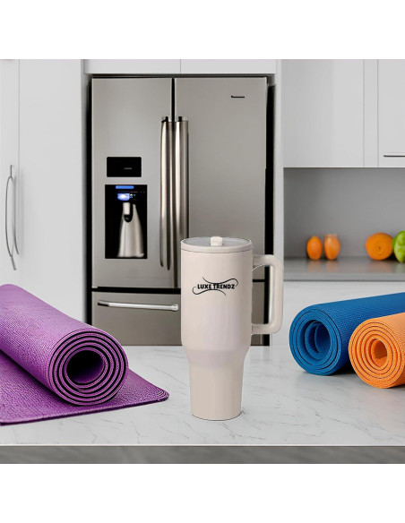 Taza de Café Aislada Luxe Trendz 30 oz Crema - Doble Pared