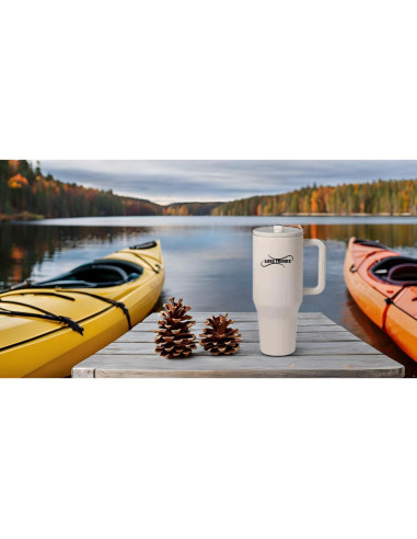 Taza de Café Aislada Luxe Trendz 30 oz Crema - Doble Pared