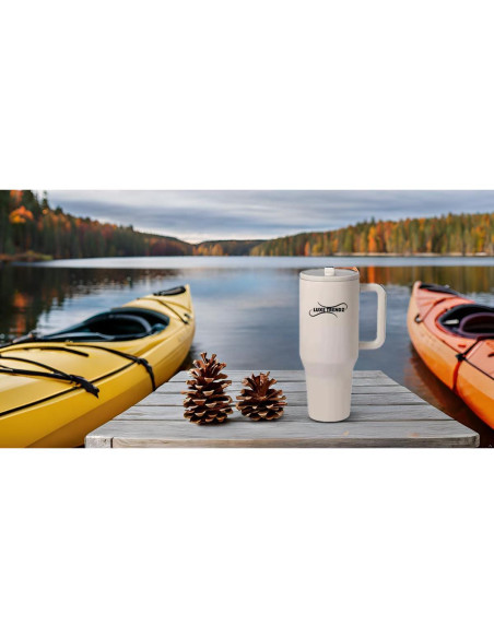 Taza de Café Aislada Luxe Trendz 30 oz Crema - Doble Pared