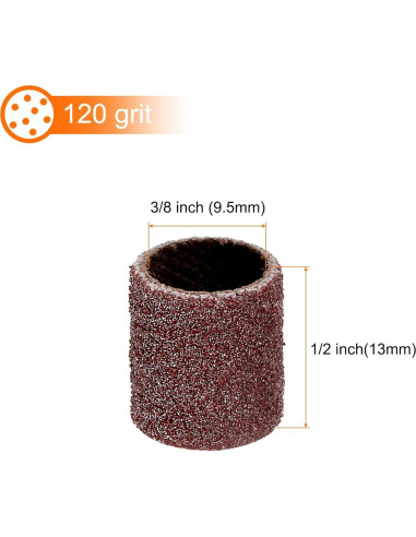 HARFINGTON 200pcs Mangas de Lijado 9.5mm Grano 120 Oxido Aluminio