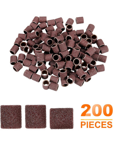 HARFINGTON 200pcs Mangas de Lijado 9.5mm Grano 120 Oxido Aluminio