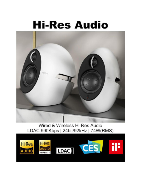 Altavoces Edifier e25HD 74W Hi-Res Bluetooth 5.3 con Control Remoto
