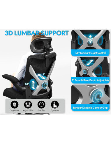 Silla de Oficina Ergonómica Ergalithic X100-1 con Soporte Lumbar