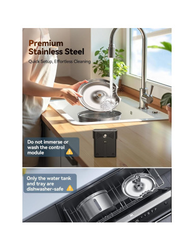 Fuente de Agua Inalámbrica FEELNEEDY 3.5L Acero Inoxidable