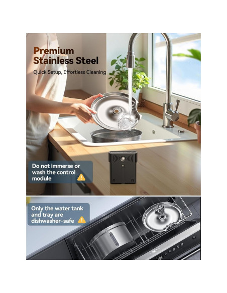 Fuente de Agua Inalámbrica FEELNEEDY 3.5L Acero Inoxidable