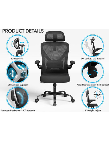 Silla de Oficina Ergonómica Ergalithic X100-1 con Soporte Lumbar