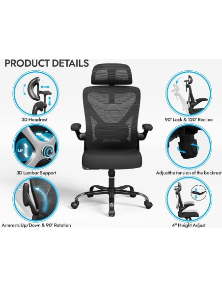 Silla de Oficina Ergonómica Ergalithic X100-1 con Soporte Lumbar