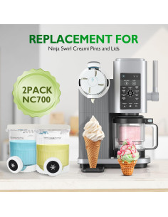 Paquete de 2 Contenedores de Helado Ninja Creami 16 oz 2
