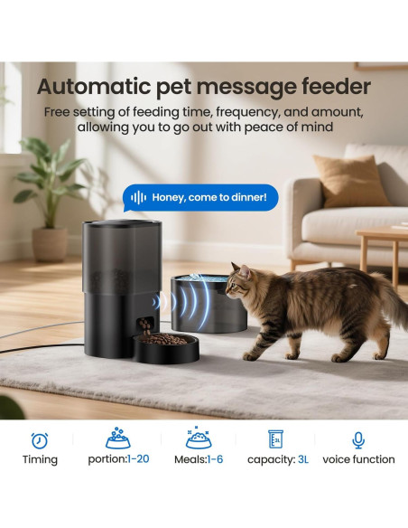 Dispensador Automático de Comida y Agua Evoliq 3L 5G WiFi